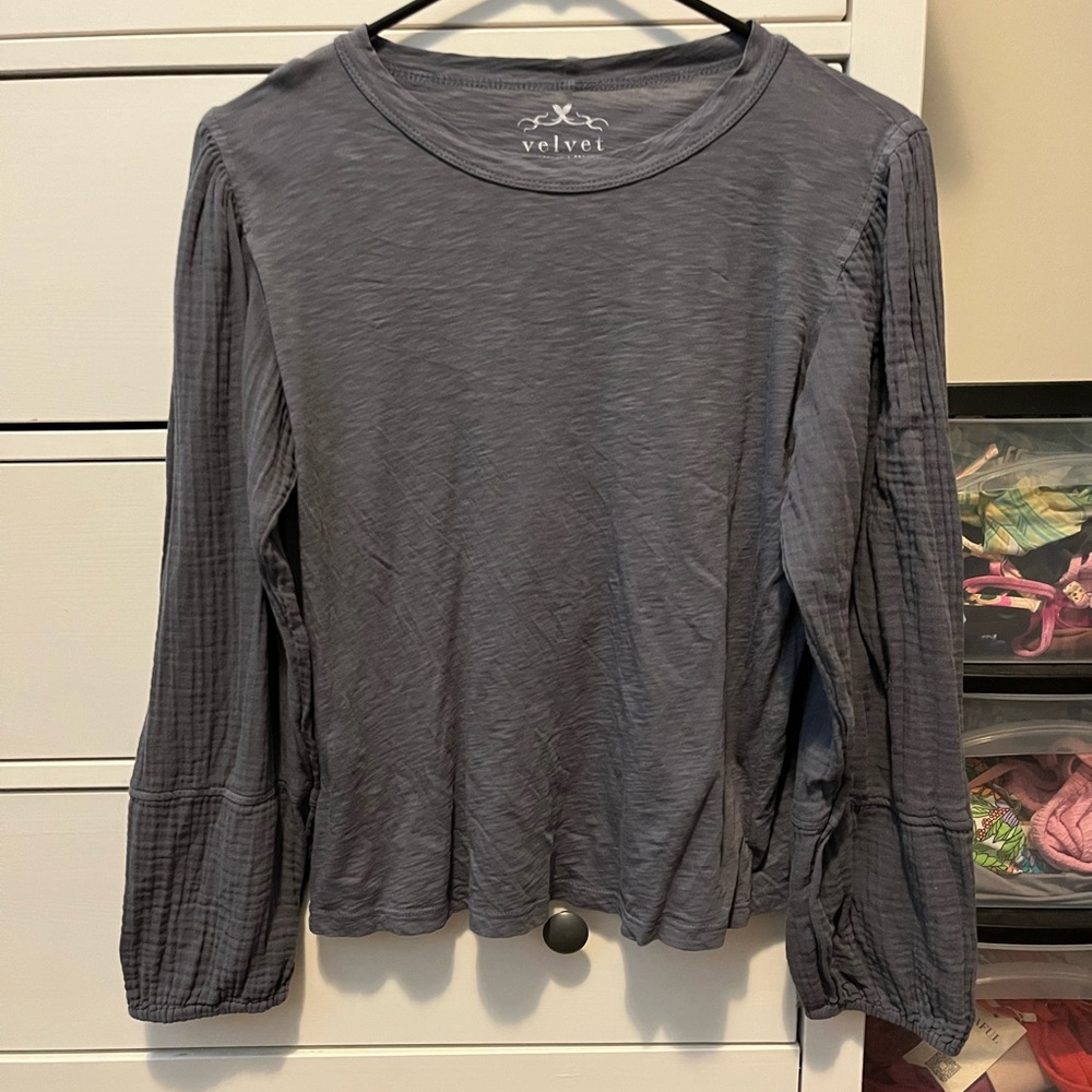 velvet long sleeve top